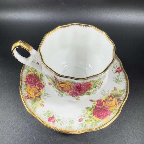Queen's Rosina China Co Floral Teacup Saucer Set Fine Bone China Porcelain VTG - Picture 12 of 12